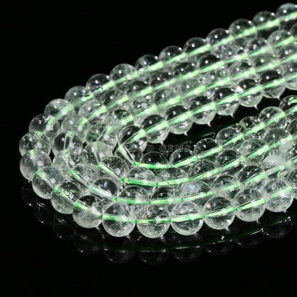 Pulsera de cuentas sueltas de cristal verde natural de alta transparencia 