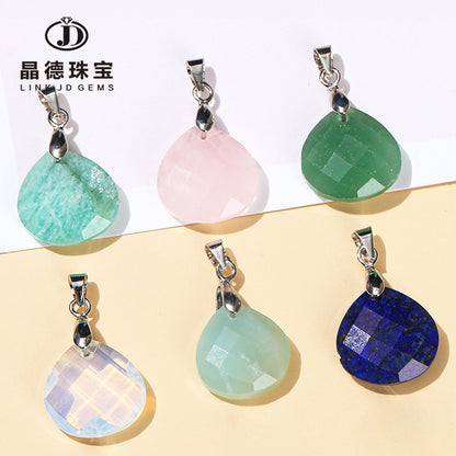 15Mm natural crystal jade cut water drop pendant