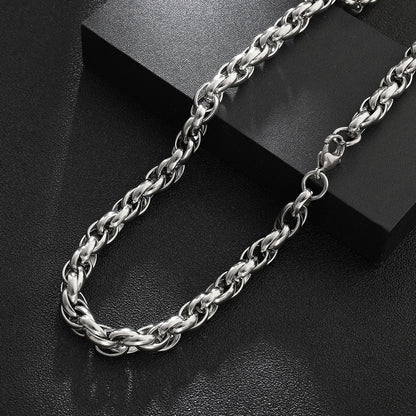 Hip Hop Cuban Chain Necklace Stainless Steel Keel Ring