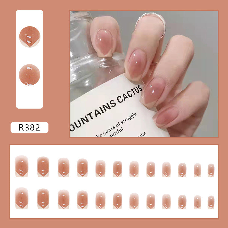 Wearable Blush Short Removable Nail Stickers