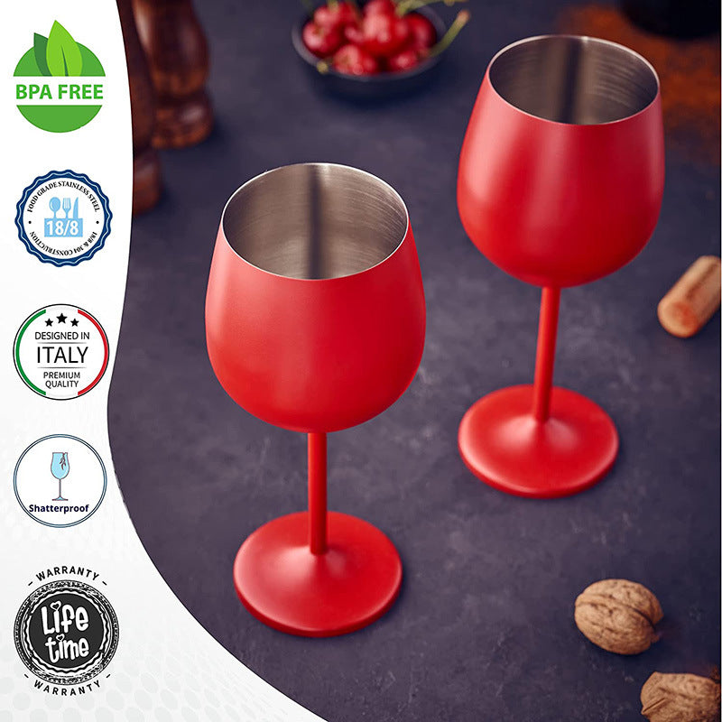 Stainless steel 304 tall wine glass