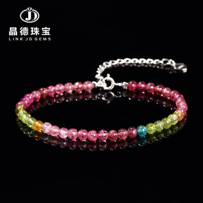 3Mm natural stone crystal agate round bead extremely fine bracelet