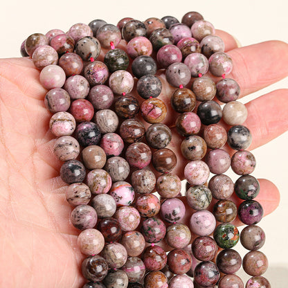 Natural red cobalt calcite round beads rosaceous loose beads