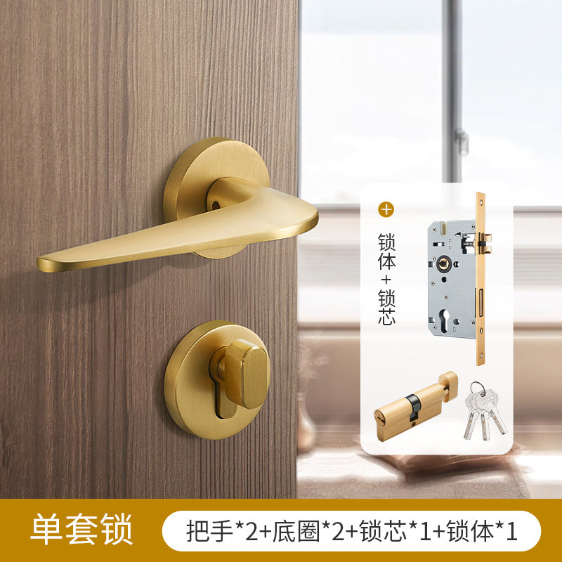 Gold silent brass door lock