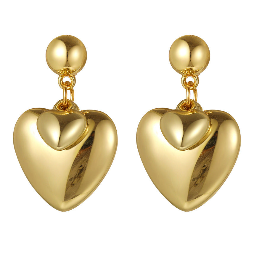 women's high-end heart earrings