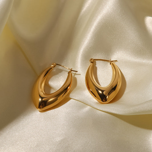 French Polished Hollow Earrings