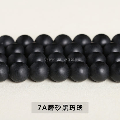 Black agate loose beads DIY jewelry accessories