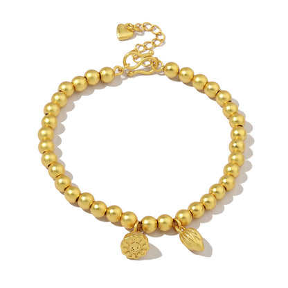 Plated 24K real gold love sand gold beaded bracelet