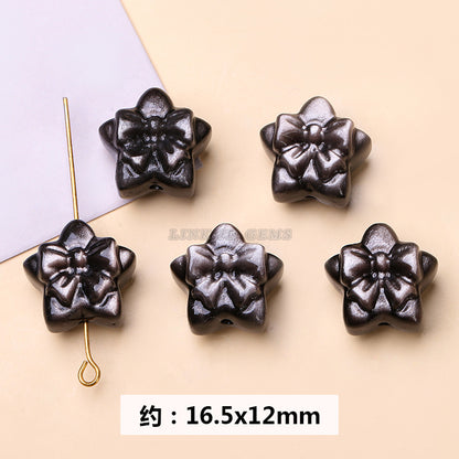 Wholesale of natural silver obsidian carving pendants