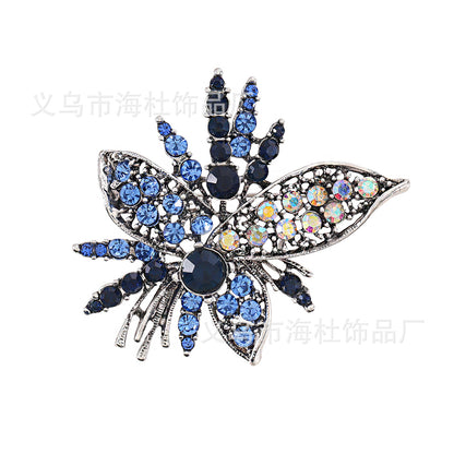 Vintage Flower Rhinestone Brooch