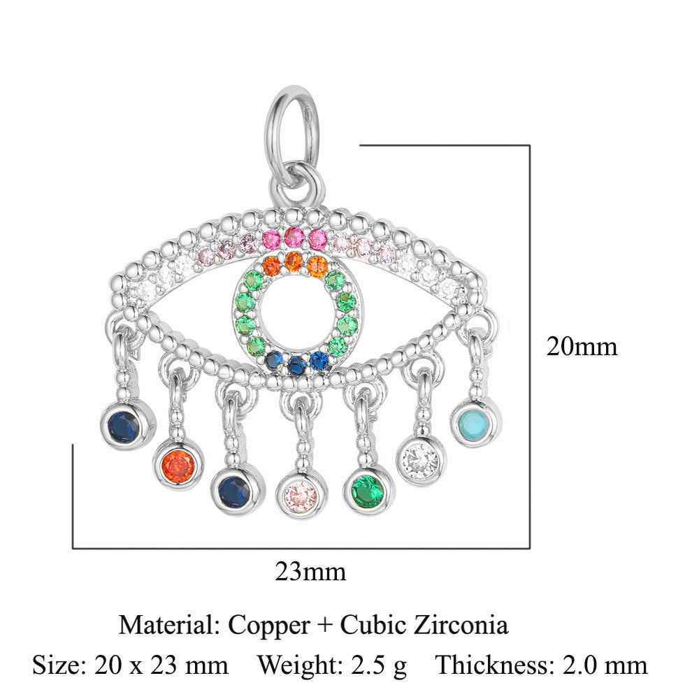 Devil's Eye Copper Zircon DIY Jewelry Pendant