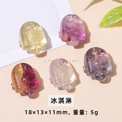 Natural color fluorite small carving