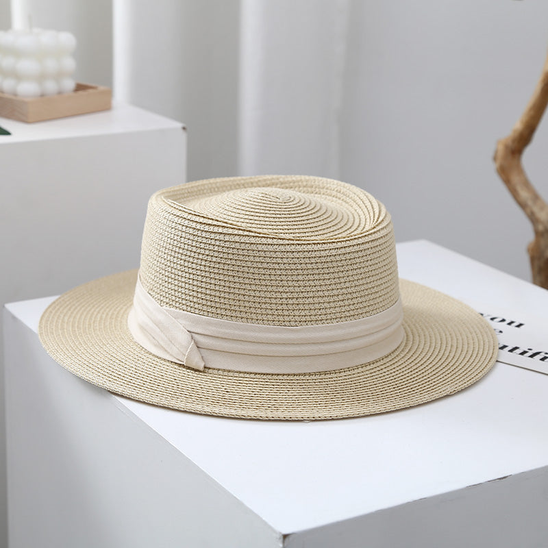 Beach Flat Brim Women's Straw Sun Protection French Wide Brim Jazz