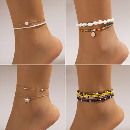 Metal versatile rice bead anklet