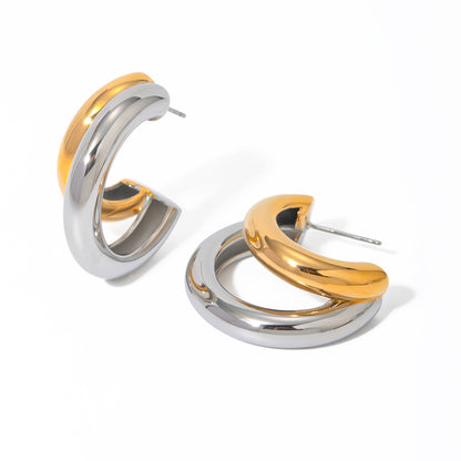 C-Shaped Overlap Earrings