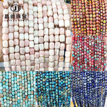 7-9Mm multi-colored emperor stone with straight hole loose beads