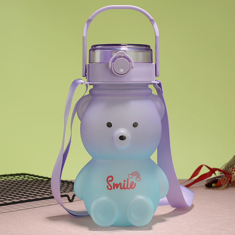 Bear Dual-Drink Plastic Bottle with Strap