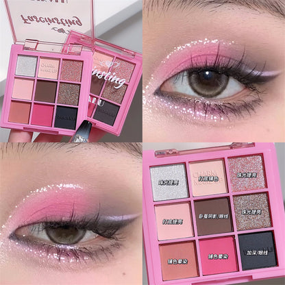 Paleta de sombras de ojos acrílicas transparentes de nueve colores 