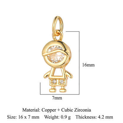 Boy Girl Butterfly Love Copper Zircon Pendant