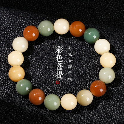 Colored Bodhi round bead bracelet.