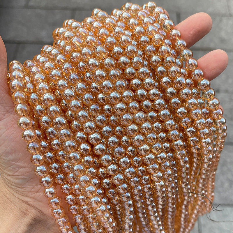 Electroplated champagne crystal glass beads loose beads