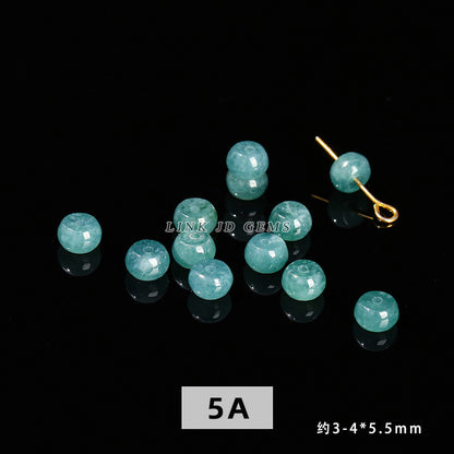 Blue water jadeite round beads single loose beads