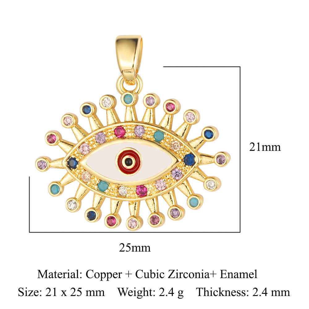 Butterfly Eye Sun Copper Zircon Pendant