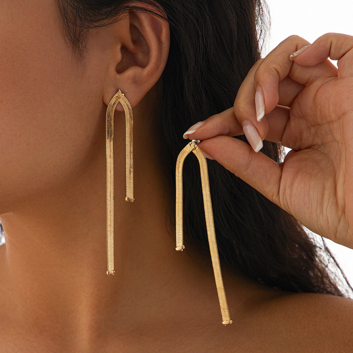 Long fringed earrings