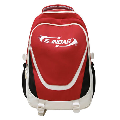 Contrast color school bag large capacity backpack