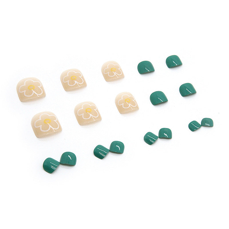 Toe Nail Stickers 24pcs Fresh Green