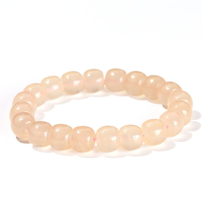 Natural Grapefruit Pink Afghan Jade Old Bead Bracelet