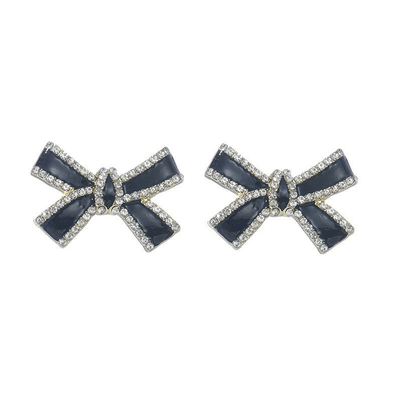 S925 Silver Needle Bow Pearl Fringed Earrings