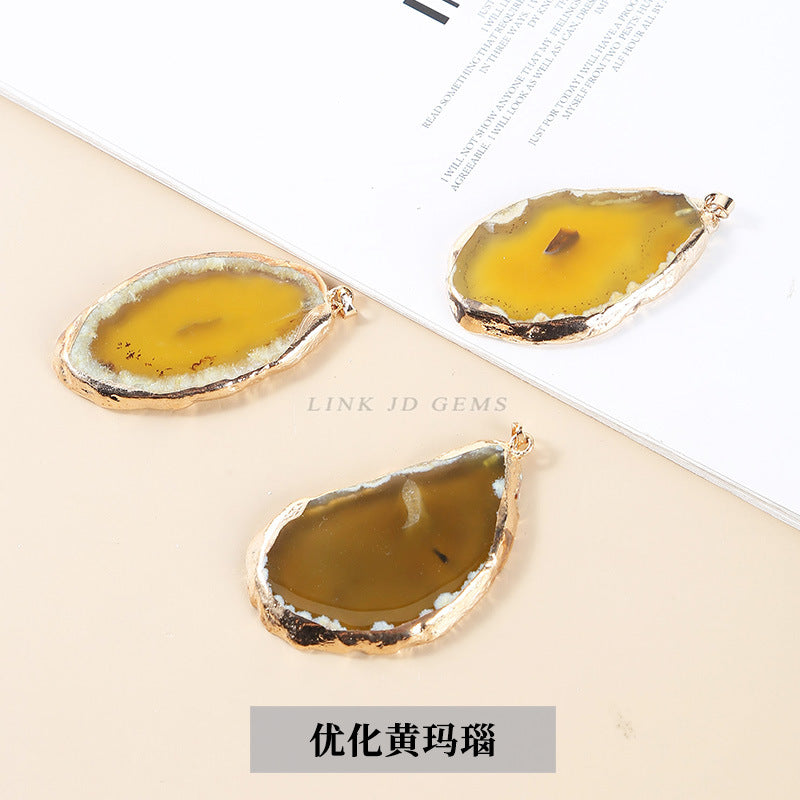 Agate slice pendant Phnom Penh rough stone slice wind chime pendant