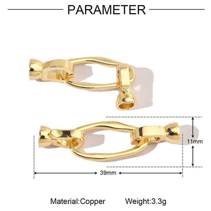 18K real gold color-retaining copper zircon connecting buckle