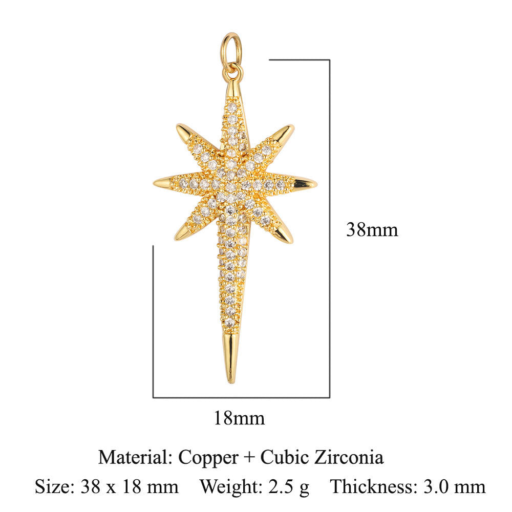 Star of David Copper Zirconia Pendant