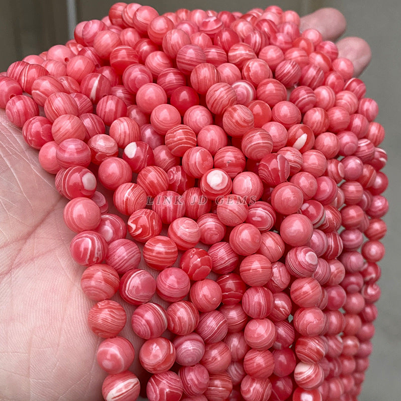 Synthetic Argentine Redstone Loose Bead Bracelet