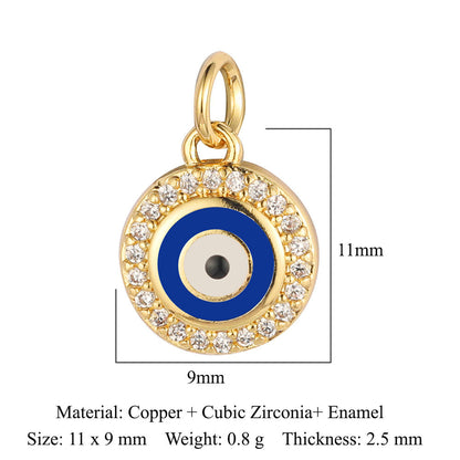 Pearl Peach Heart Devil's Eye Copper Zircon Pendant