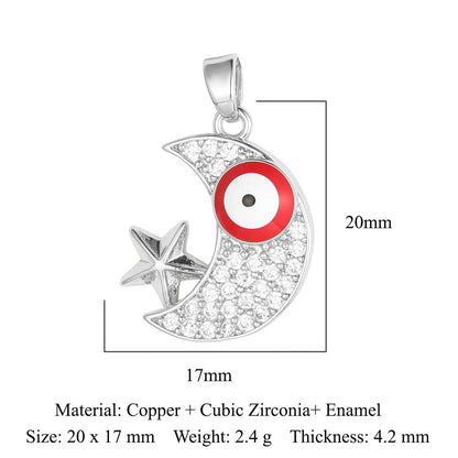 Sun Moon Star Universe Copper Zircon Pendant