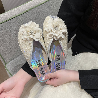 Rhinestone flower slippers