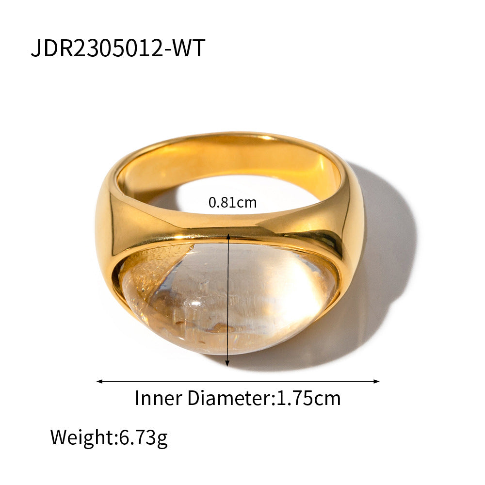 Stainless Steel Clear Closed Ring