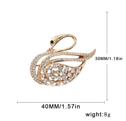 Flash Diamond Swan Brooch