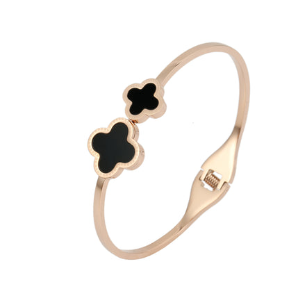 Korean Style Clover Bracelet, Stainless Steel, Wholesale