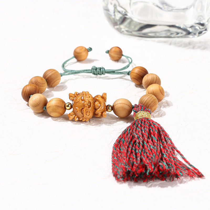 Ya Bai Barbie Sandalwood Dragon Treasure Braided Bracelet