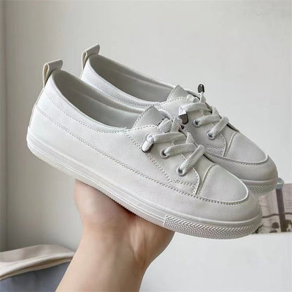 Classic elastic white shoes