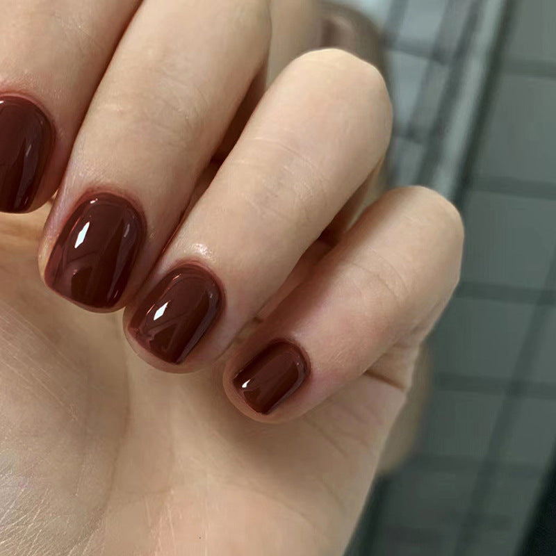 Red-Brown Fall/Winter Wearable Fake Nails