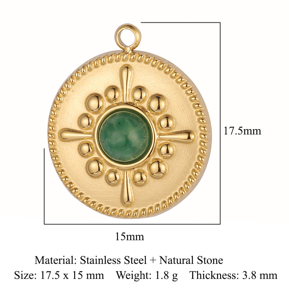 Accessories African jade stainless steel pendant