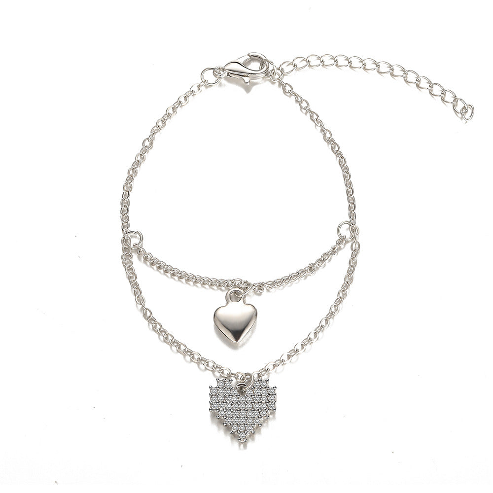 Love Pendant Double Heart Bracelet