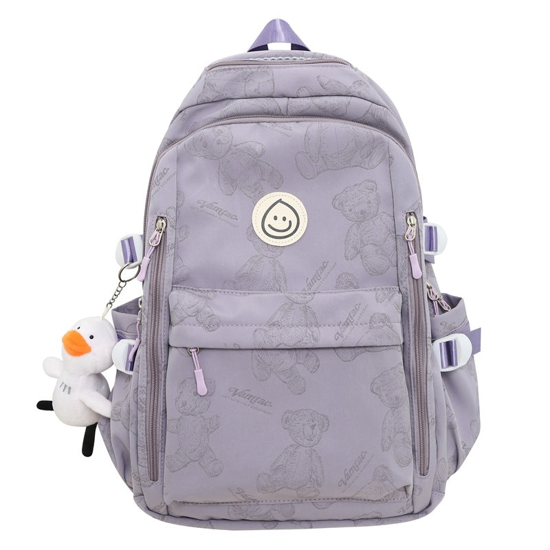 Solid color simple multi-layer computer backpack