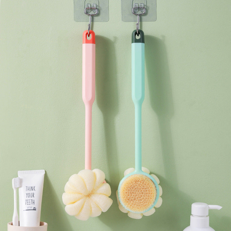 Double-Sided Soft Bristle Long Handle Bath Brush