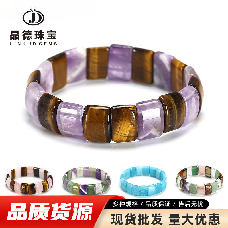 Mixed color crystal jade hand row is simple